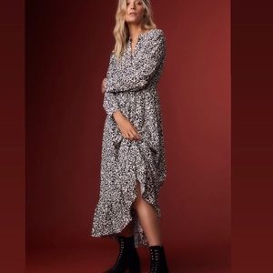 Anthropologie Mare Mare Lynda Tiered Maxi Dress Leopard Print NWT XS